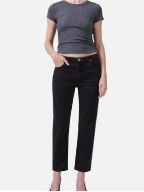Citizens of Humanity Women Zurie Straight Leg Ankle Corduroy Pants in Navy 29x28
